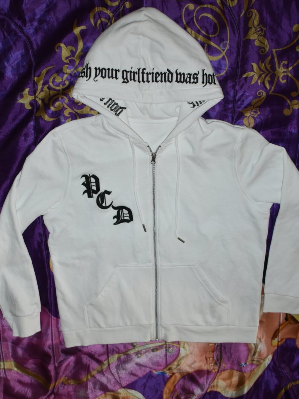DEFECT Pussycat Dolls hoodie Don't Cha Wish Your White hoodie jacket Size Large